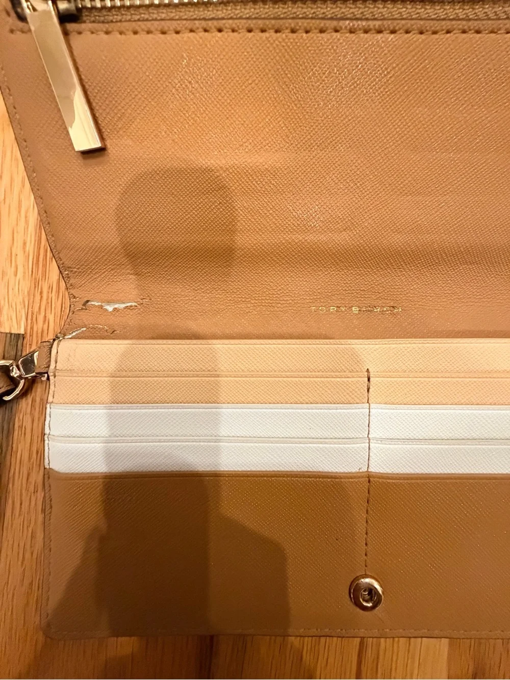 Tory Burch Tan Leather Wristlet Wallet